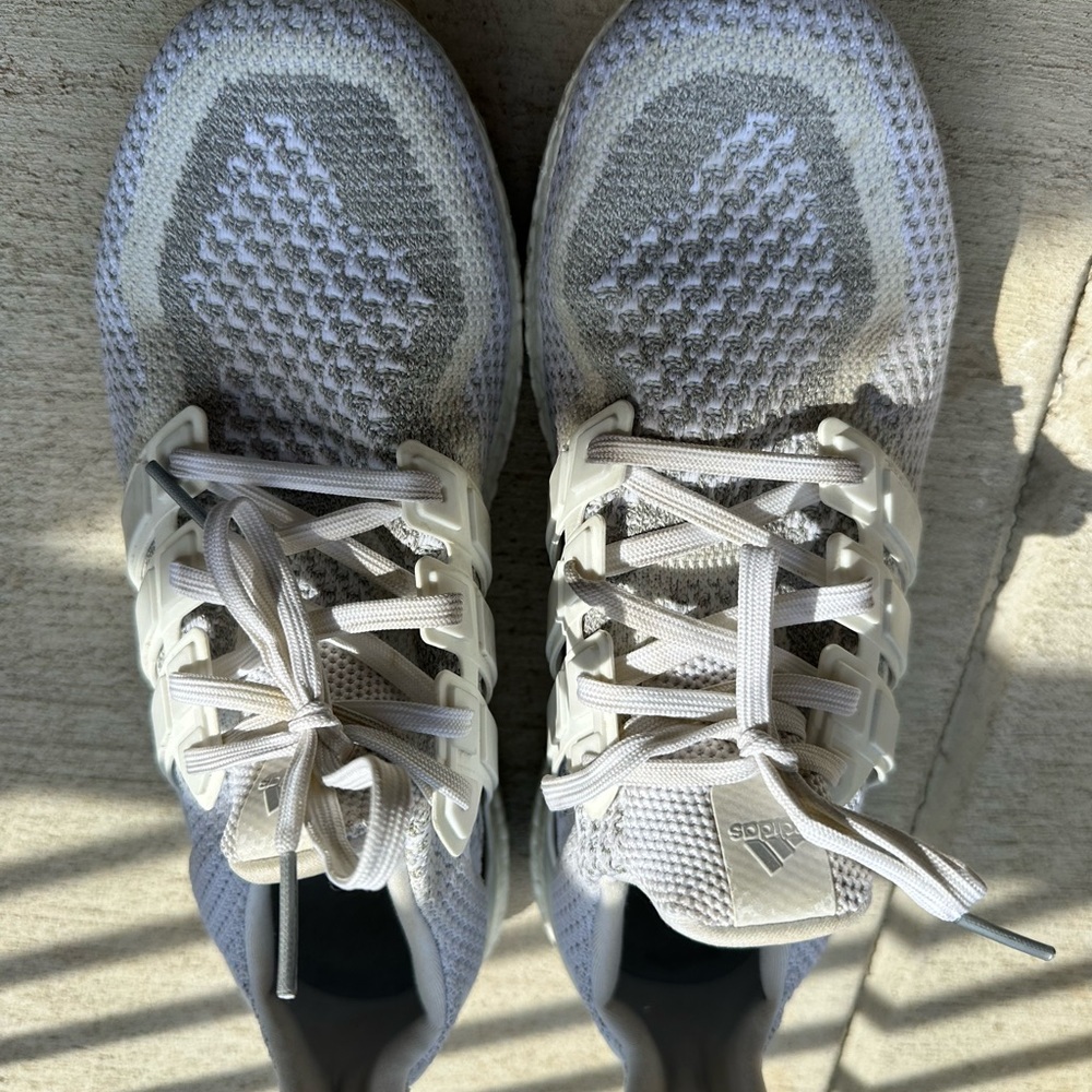 Adidas Light Gray and White Running Shoes